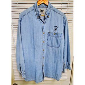 LEE SPORT Dallas Cowboys Blue Denim Shirt Large